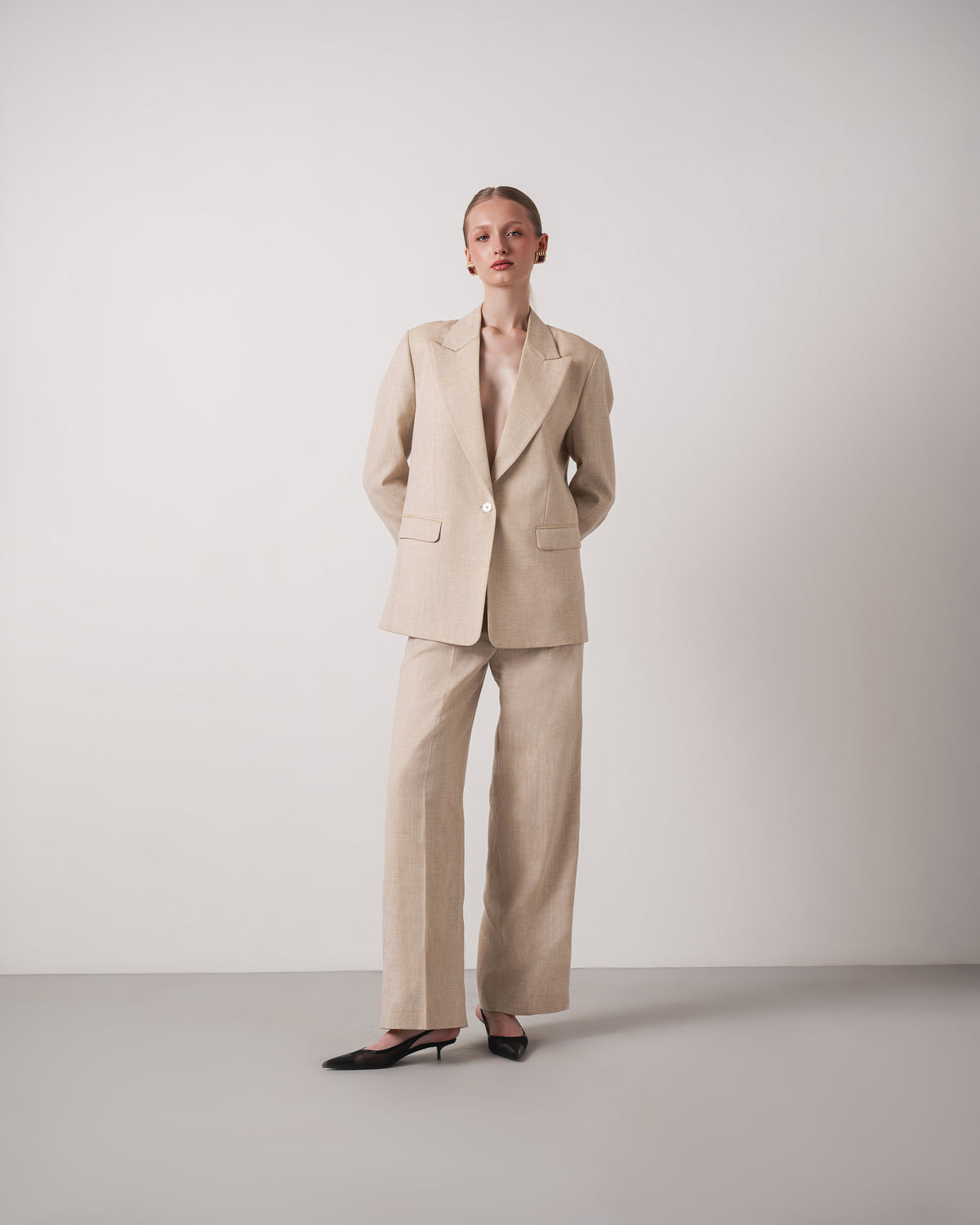 Beige Linen Blazer